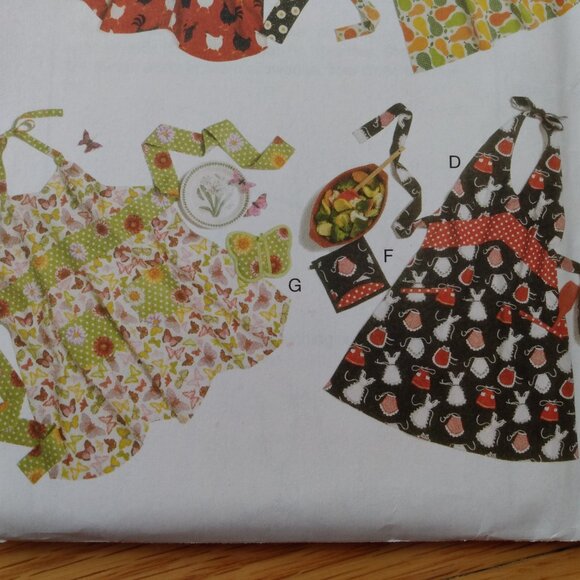Apron Sewing Pattern Full Bib Size Small Medium Large Butterick 5765 UNCUT - Picture 5 of 12
